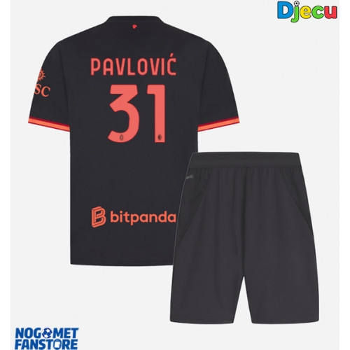 AC Milan Strahinja Pavlovic #31 Rezervni Dres za djecu 2026-27 Kratak Rukav (+ Kratke hlače)
